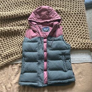 Patagonia Bivy Down Vest Pink/Grey Size Small *RARE*